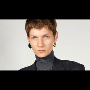 100% authentic Céline baroque gold earrings with precious stones